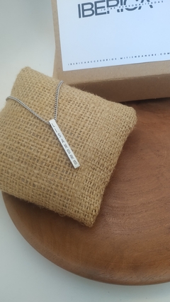 Colgante Barra 3D cadena clasica 100% acero grabado laser - comprar online