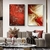 Composição em Canvas Mármore e abstrato vermelhos com detalhes dourados