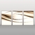 Composicao com 3 quadros decorativos Abstrato ondas com tons de bronze e branco - comprar online