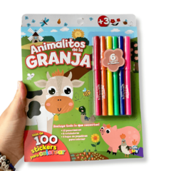 Animales de la Granja Stickers para colorear