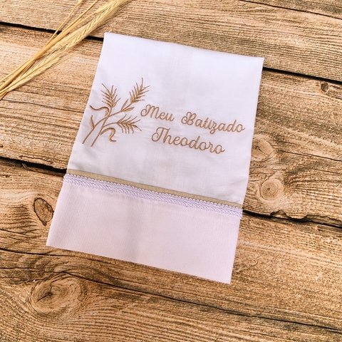 Toalha Batizado TRIGO + NOME