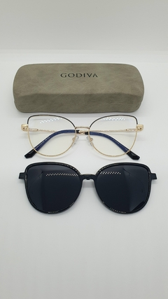 CLIP ON GODIVA STELLA NEGRO Y DORADO - tienda online