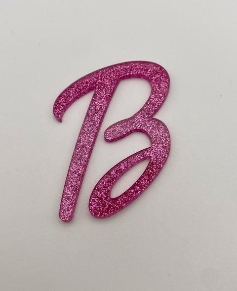 Aplique Letra B Glitter Barbie