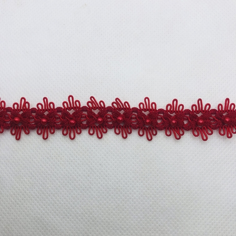 PASSAMANARIA VERMELHO COM PÉROLA - 1 METRO