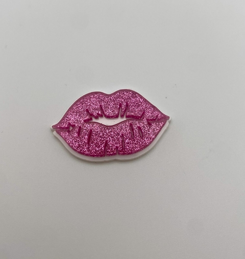 Aplique Boca Glitter Pink Barbie