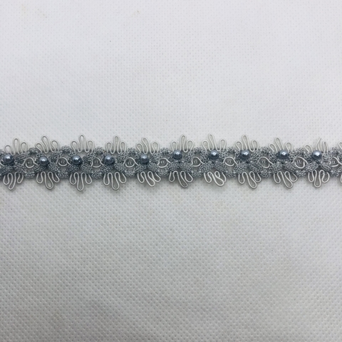 PASSAMANARIA CINZA COM PÉROLA - 1 METRO