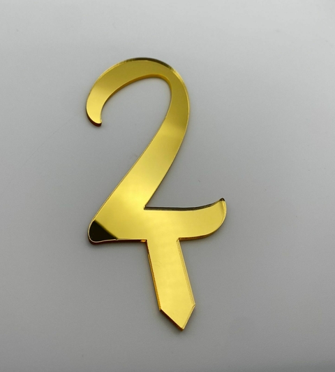 ACRÍLICO NÚMERO 2 PARA BOLO - 10CM - UNIDADE