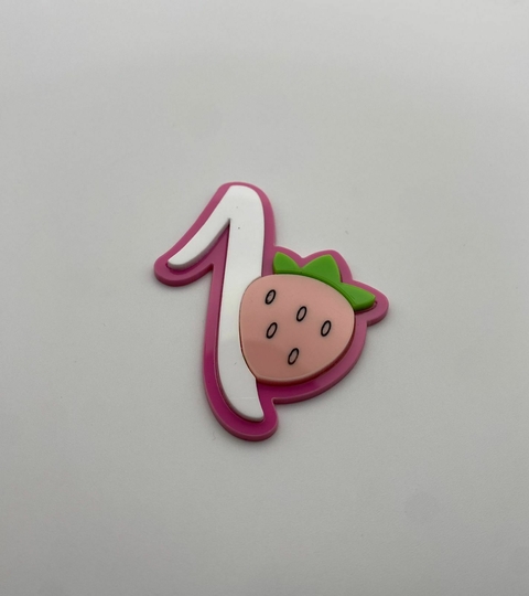 APLIQUE NÚMERO 1 MORANGUINHO - UNIDADE