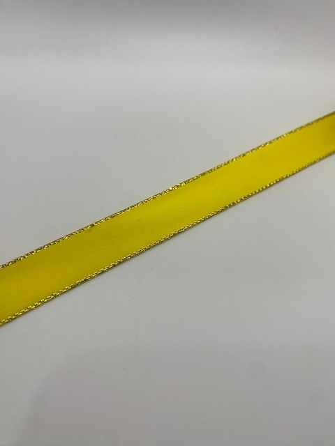 FITA CETIM AMARELA COM BORDA DOURADA - METRO