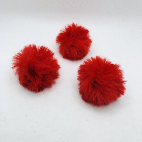 POMPOM SOLTO PELÚCIA 5 CM VERMELHO - UNIDADE