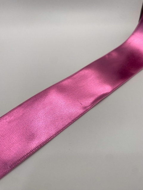 FITA CETIM ROSA METALIZADA 3.8CM - METRO