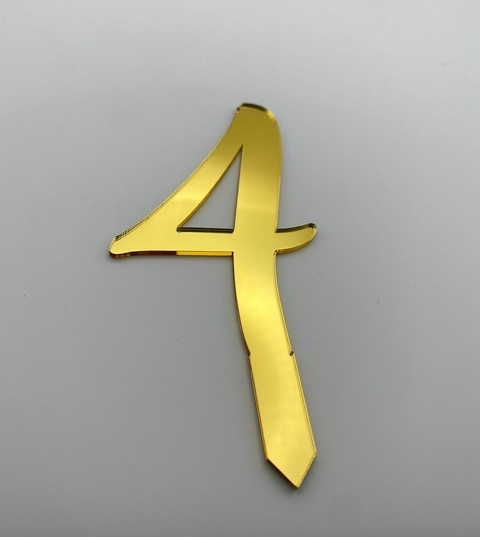 ACRÍLICO NÚMERO 4 PARA BOLO - 10CM - UNIDADE