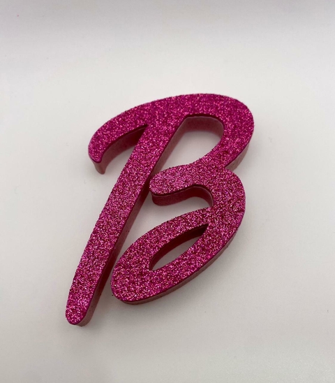 Letra B Brilho Barbie eva