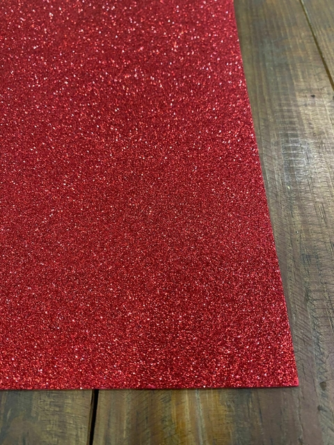 PLACA EVA GLITTER 40X48 VERMELHO - UNIDADE