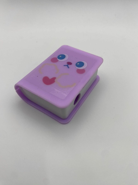 Kit borracha e apontador - livrinho lilás