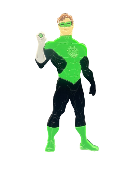 ACRÍLICO COLORIDO C/BASE LANTERNA VERDE - 12CM - UNIDADE