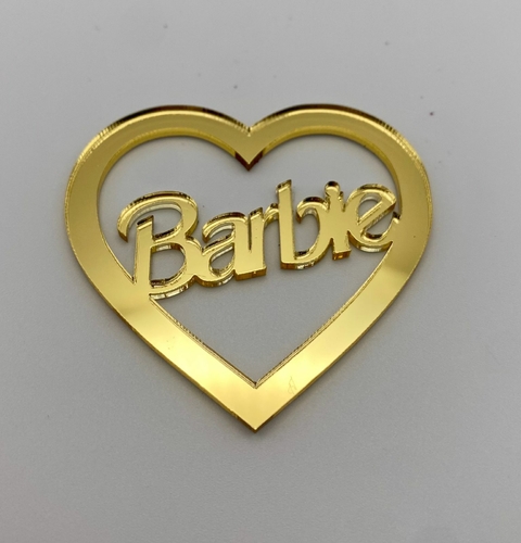 Aplique Coração Vazado Barbie