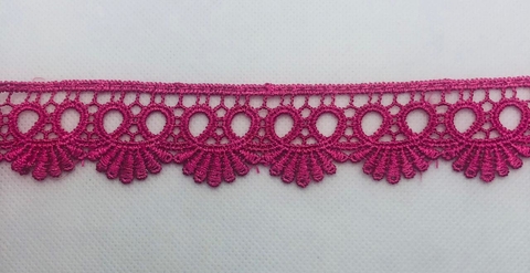 RENDA GUIPIR ROSA PINK - 1 METRO