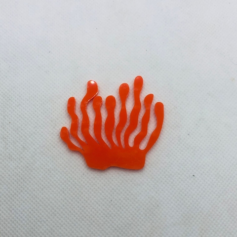 APLIQUE EM ACRÍLICO ALGA MARINHA LARANJA - UNIDADE