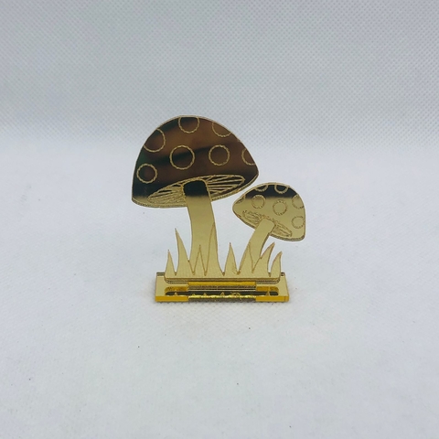 APLIQUE EM ACRÍLICO COGUMELO C/ BASE - UNIDADE