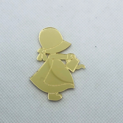 APLIQUE EM ACRÍLICO BONECA C/ REGADOR - UNIDADE