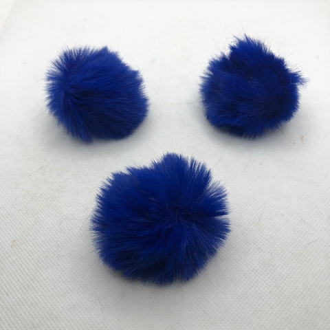 POMPOM SOLTO PELÚCIA 5 CM AZUL ROYAL - UNIDADE