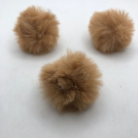 POMPOM SOLTO PELÚCIA 5 CM BEGE ESCURO - UNIDADE