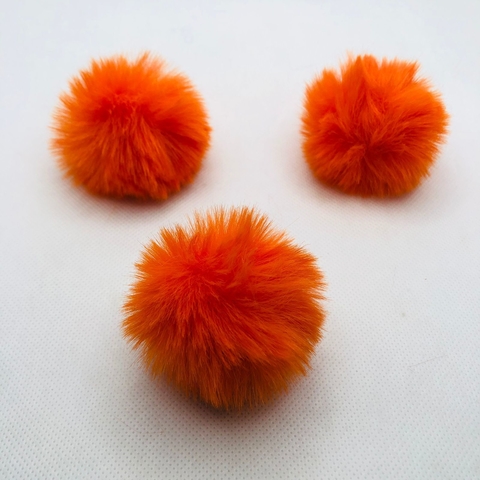 POMPOM SOLTO PELÚCIA 5 CM LARANJA - UNIDADE