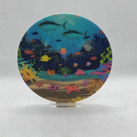 PLANO DE FUNDO EM ACRÍLICO IMPRESSO FUNDO DO MAR 10 CM - UNIDADE