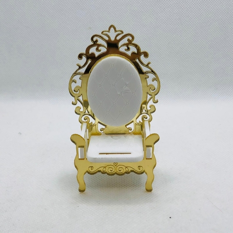 MINI CADEIRA EM ACRÍLICO ARASBESCO BRANCO 9X5,5X3,3 - UNIDADE