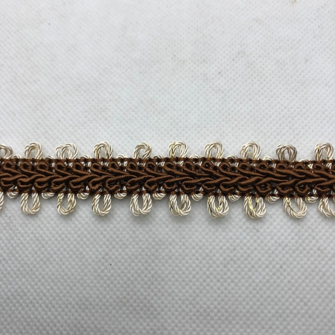 PASSAMANARIA REF. 97 MARROM/BEGE/OURO - LARG. 20 MM - 1 METRO