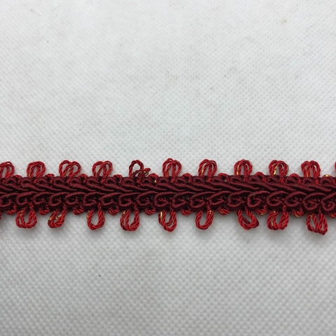 PASSAMANARIA REF. 97 VINHO/VERMELHO/OURO - LARG. 20 MM - 1 METRO