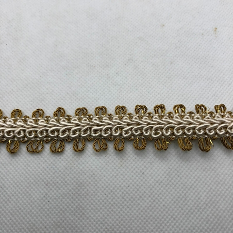 PASSAMANARIA REF. 97 BEGE/OURO VELHO/OURO - LARG. 20 MM - 1 METRO