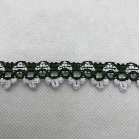 PASSAMANARIA REF. 300 BRANCO/VERDE MUSGO - LARG. 17 MM - 1 METRO