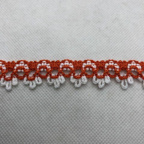 PASSAMANARIA REF. 300 BRANCO/LARANJA - LARG. 17 MM - 1 METRO