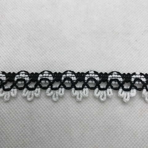 PASSAMANARIA REF. 300 BRANCO/PRETO - LARG. 17 MM - 1 METRO