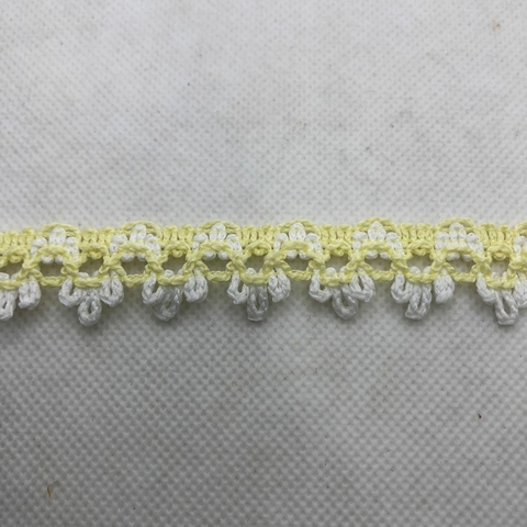 PASSAMANARIA REF. 300 BRANCO/AMARELO BB - LARG. 17 MM - 1 METRO