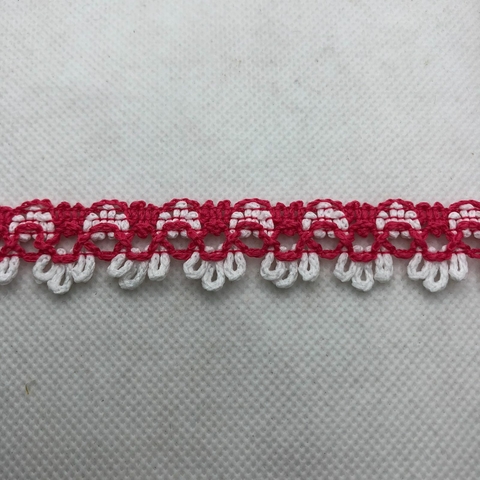 PASSAMANARIA REF. 300 BRANCO/PINK - LARG. 17 MM - 1 METRO