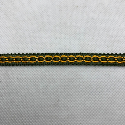 PASSAMANARIA REF. 50 VERDE MILITAR/LARANJA - LARG. 9 MM - 1 METRO