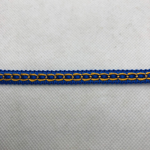 PASSAMANARIA REF. 50 AZUL ROYAL/LARANJA - LARG. 9 MM - 1 METRO