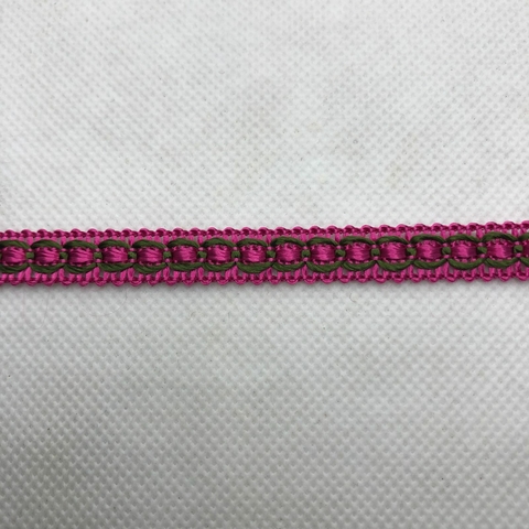 PASSAMANARIA REF. 50 PINK/VERDE MILITAR - LARG. 9 MM - 1 METRO