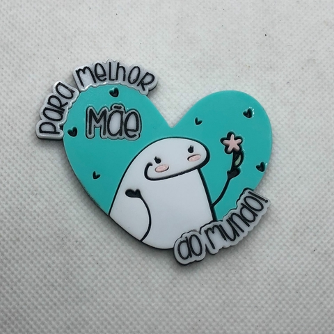 Aplique de acrilico colorido flork "para melhor mãe do mundo" - 7 cm