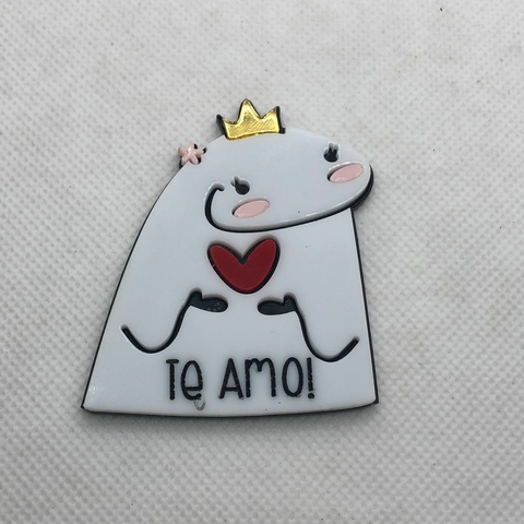 Aplique de acrilico colorido flork "te amo" - 6 cm