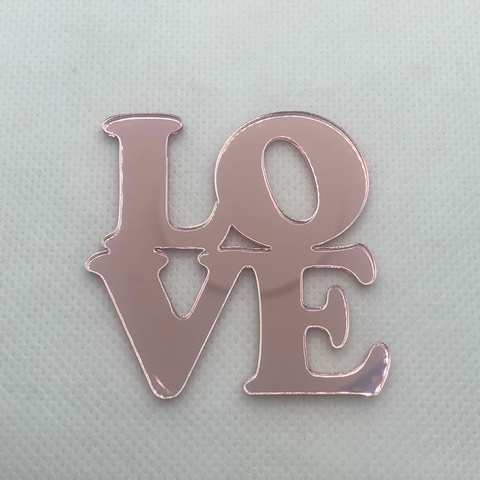 ACRÍLICO LOVE ROSE GOLD - UNIDADE
