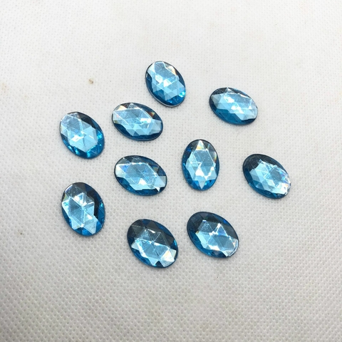 CHATON OVAL AZUL ÁGUA 13X18 - 10 UNIDADES