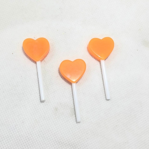 Mini Pirulito Coração Laranja