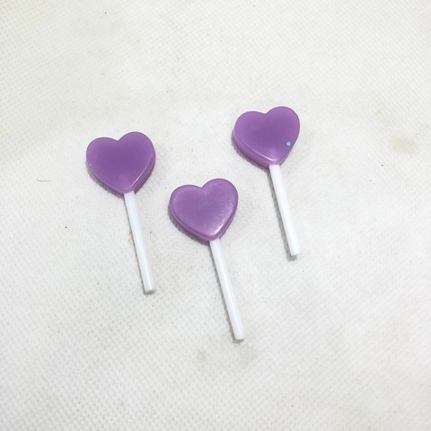 Mini Pirulito Coração Lilás