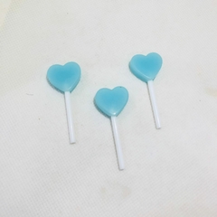 Mini Pirulito Coração Azul