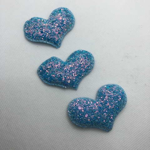 Coração Glitter Azul - 6 cm