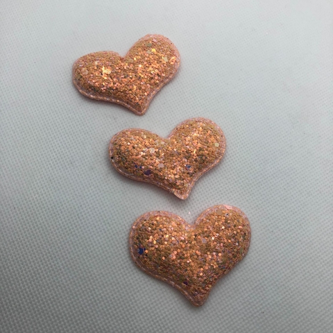Coração Glitter Salmão - 6 cm